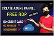 How to create Microsoft azure pannel without credit card
